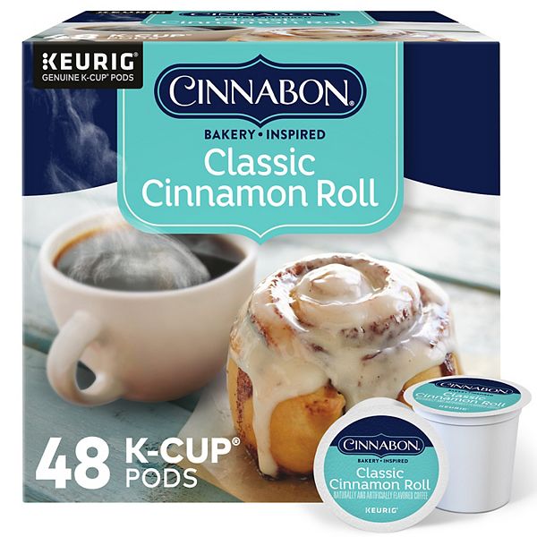 Cinnabon Classic Cinnamon Roll Coffee Keurig K Cup Pods Light Roast 48 Pk