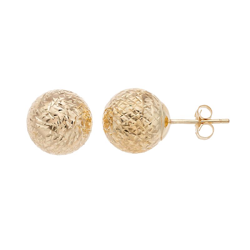Forever 14K Textured Ball Stud Earrings, Womens, Gold