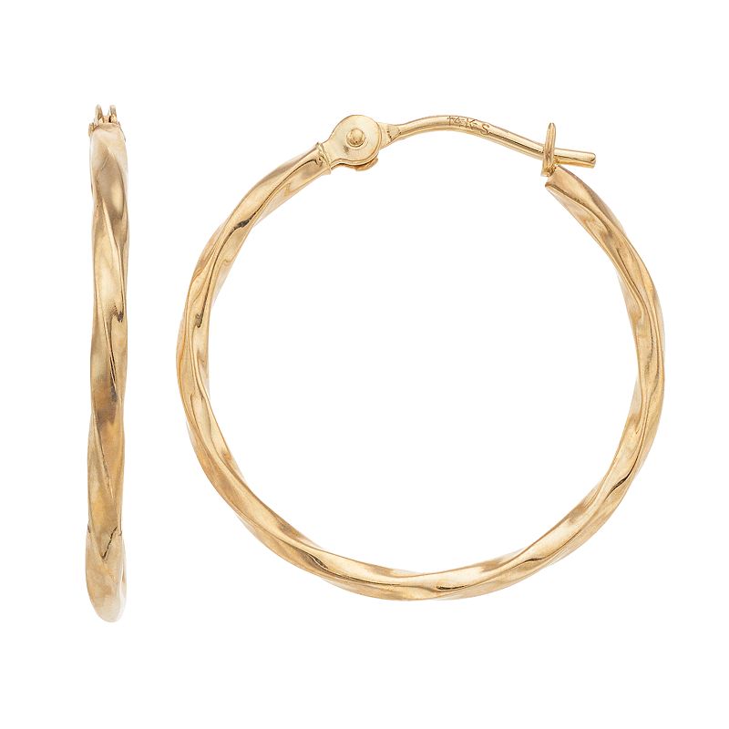 Forever 14K Twisted Hoop Earrings, Womens, Gold