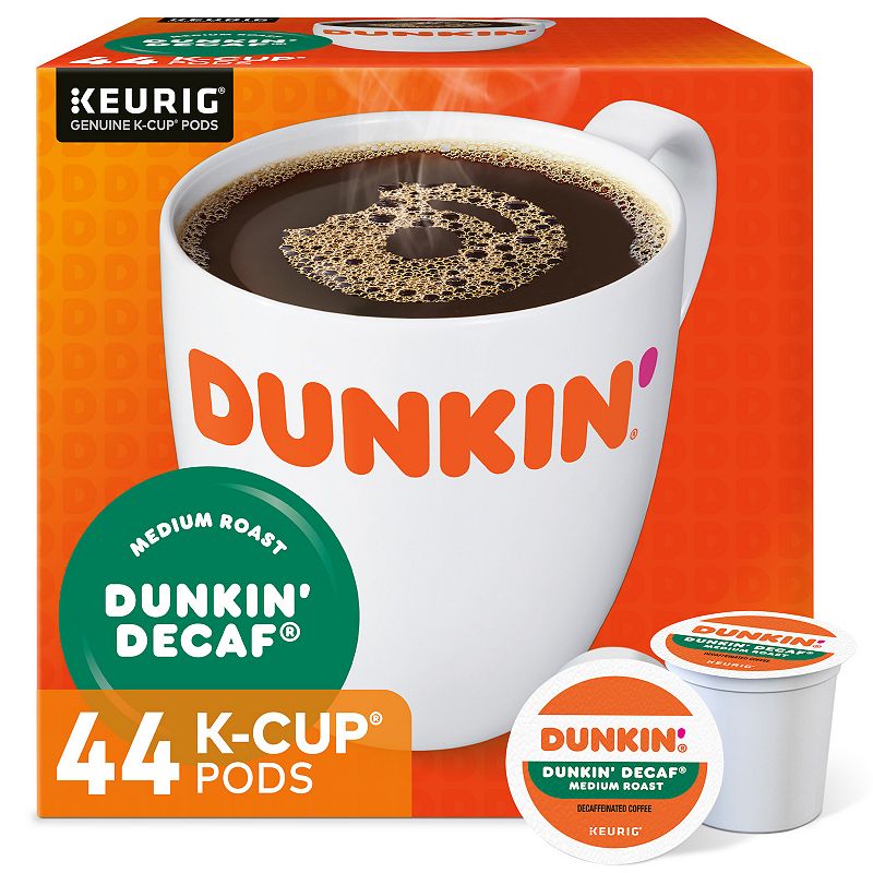 Dunkin Donuts Decaf Coffee, Keurig K-Cup Pods, Medium Roast - 44-pk., Mult