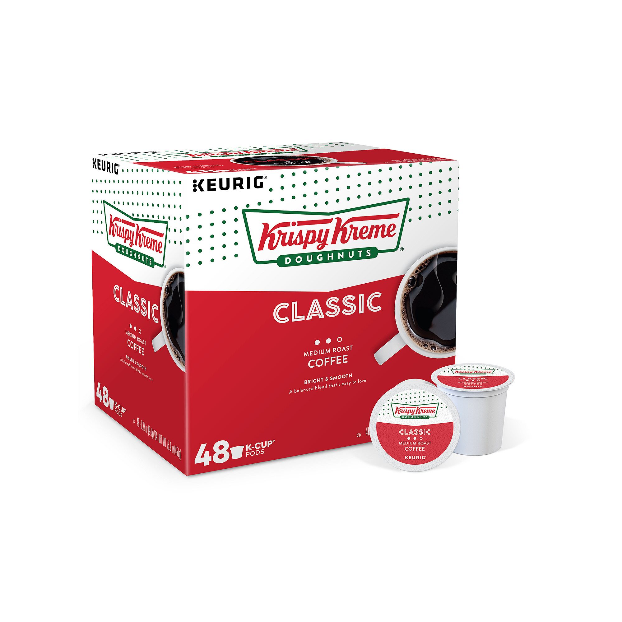 Krispy Kreme Doughnuts Smooth Coffee, Keurig® K-Cup® Pods, Medium Roast -