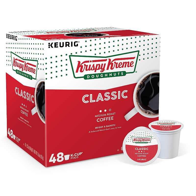 Krispy Kreme Doughnuts Smooth Coffee, Keurig K-Cup Pods, Medium Roast - 48-
