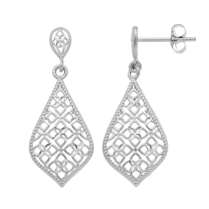54148613 Forever 14K White Gold Openwork Teardrop Earrings, sku 54148613