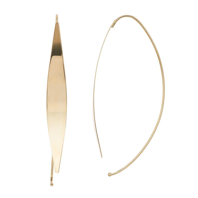 Forever 14K Marquise Threader Earrings, Womens, Gold