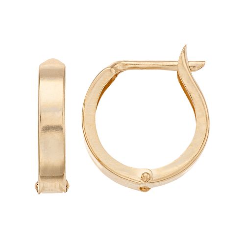 Forever 14K Textured Hinged Hoop Earrings