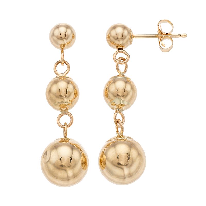 Forever 14K Ball Drop Earrings, Womens, Gold