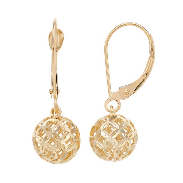 Forever 14K Filigree Ball Drop Earrings