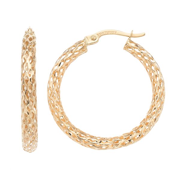 Forever 14K Mesh Hoop Earrings