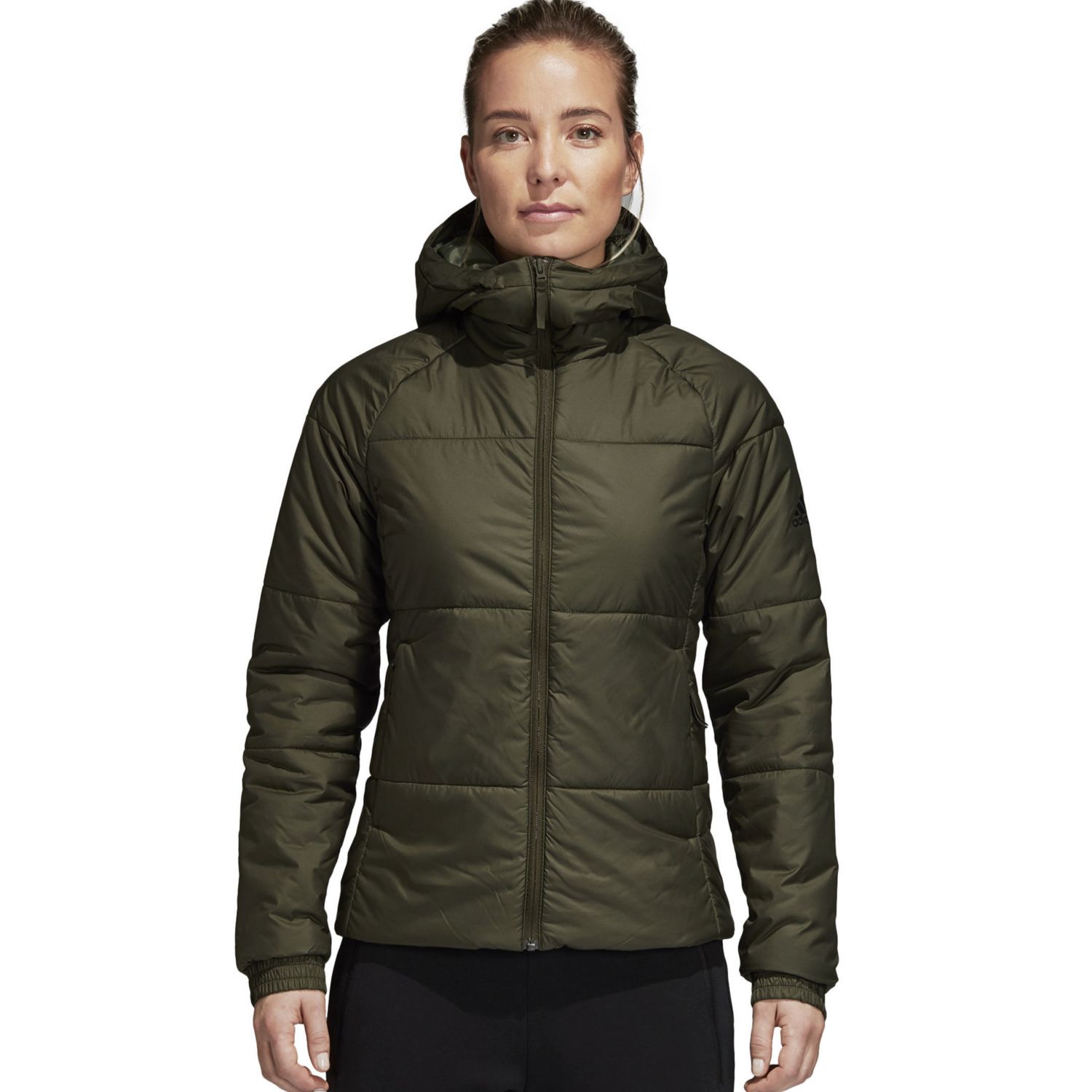 hooded quilted puffer jacket