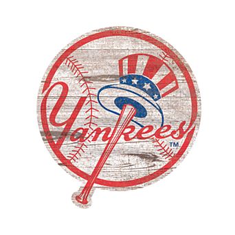 New York Yankees 24-Inch Distressed Logo Wall Art