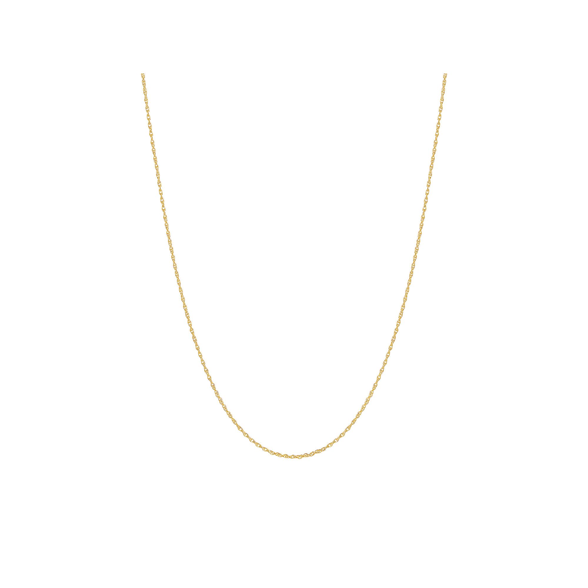 PRIMROSE Sterling Silver Rope Chain Necklace, Womens, Size: 20, Yellow 