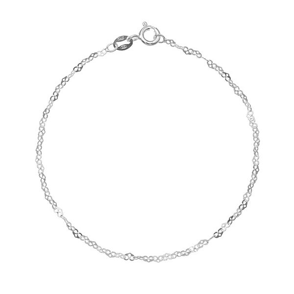 PRIMROSE Sterling Silver Heart Link Bracelet