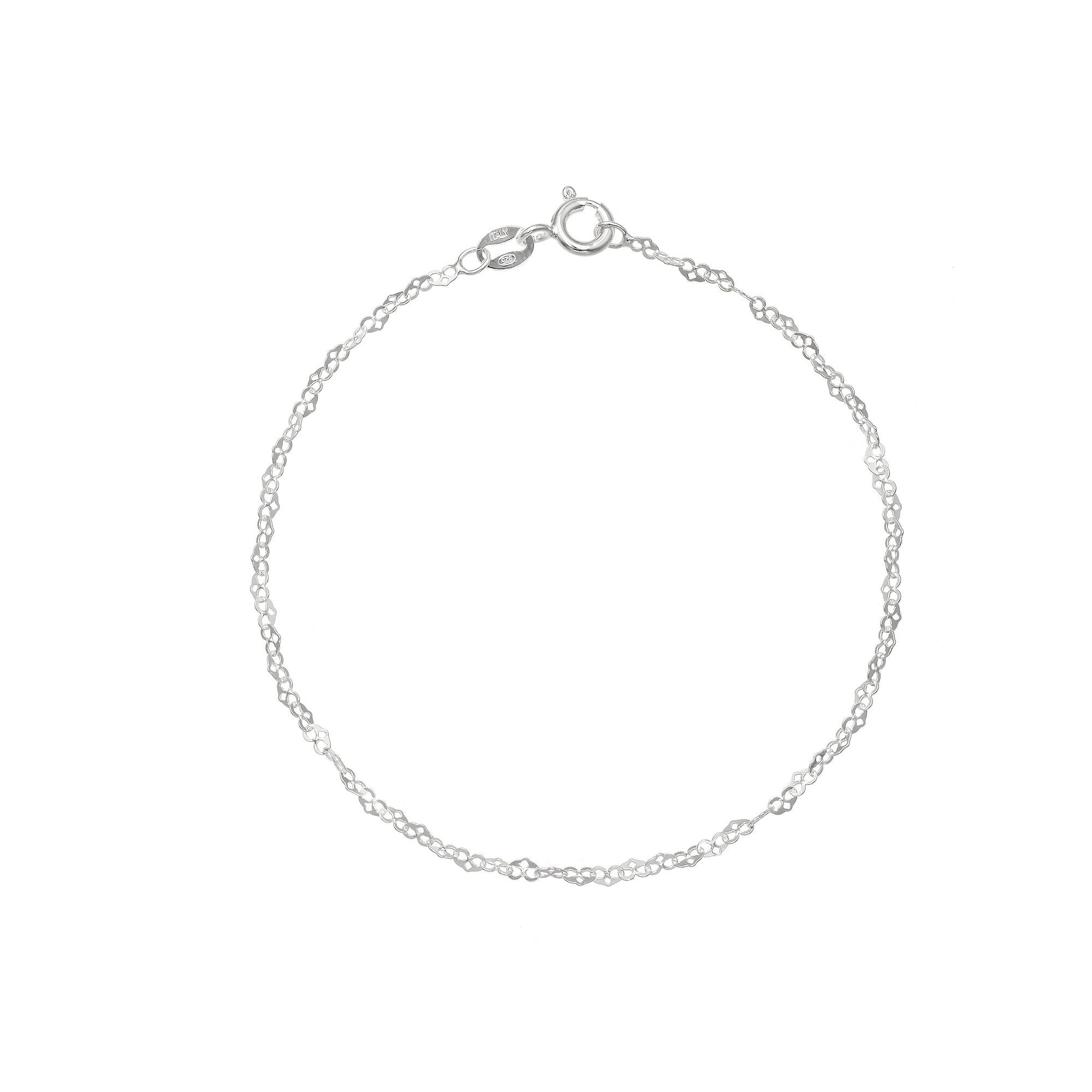 PRIMROSE Sterling Silver Heart Link Bracelet, Womens, Size: 8