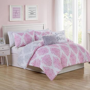 Vcny Home Love The Little Things Damask Comforter Set