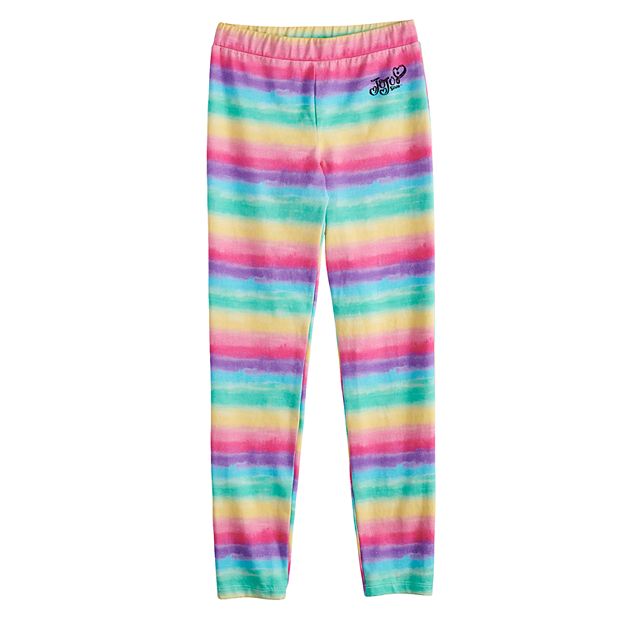 Girls rainbow stripe clearance leggings