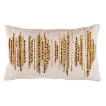 Safavieh Deston Darling Metallic Oblong Throw Pillow