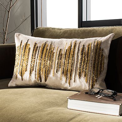 Safavieh Deston Darling Metallic Oblong Throw Pillow