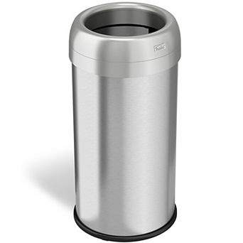 iTouchless Halo 16-gallon Dual-Deodorizer Round Fingerprint-Proof Stainless Steel Trash Can