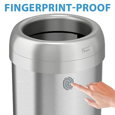 iTouchless Halo 16-gallon Dual-Deodorizer Round Fingerprint-Proof Stainless Steel Trash Can