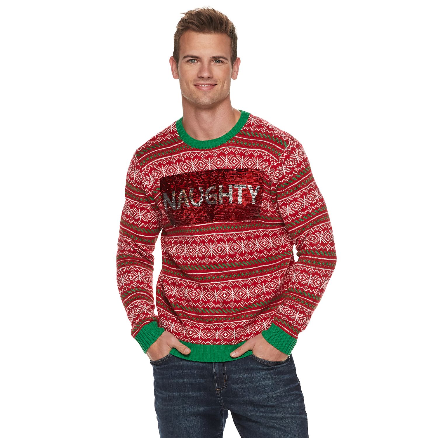 naughty nice sequin sweater walmart