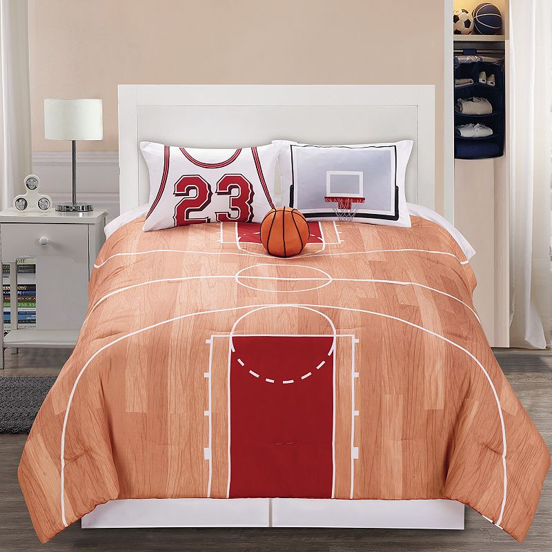 Riverbrook Home B-Ball Comforter Set, Drk Orange, Full