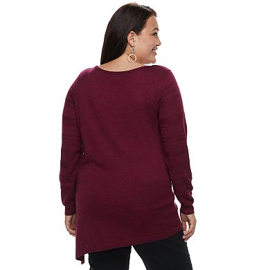 Plus Size Apt. 9® Asymmetrical Hem Tunic Sweater
