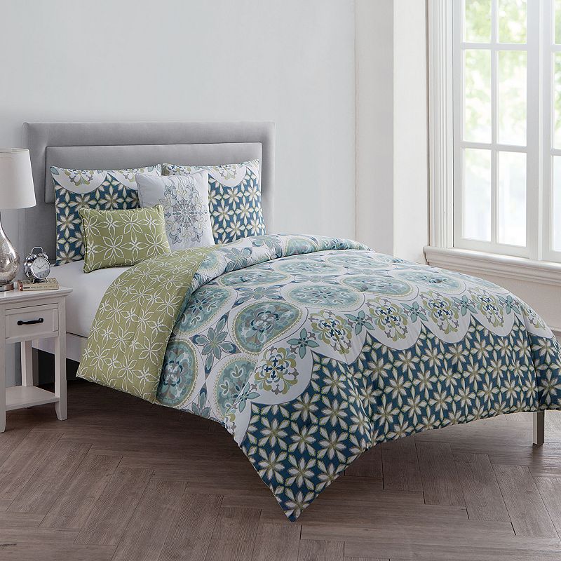UPC 735732332418 product image for Vcny Home Vandeliss Printed Comforter Set, Green | upcitemdb.com