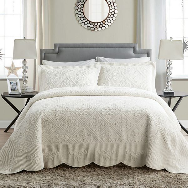 VCNY Home Westland Quilted Bedspread Set - White (QUEEN)