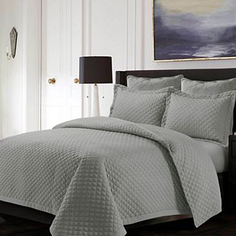 Tribeca Living Brisbane Solid Oversized Diamond Quilt Set