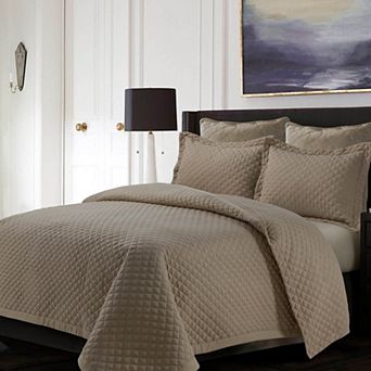 Tribeca Living Brisbane Solid Oversized Diamond Quilt Set