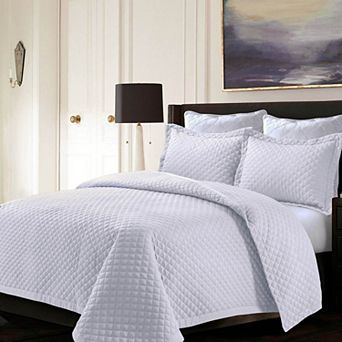 Tribeca Living Brisbane Solid Oversized Diamond Quilt Set