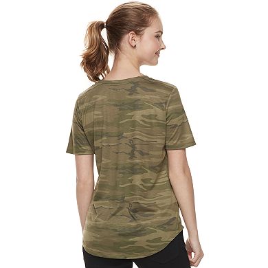 Juniors' "Not Sorry" Camouflage Tee
