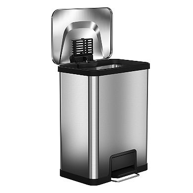 iTouchless Halo 13-gallon AirStep Stainless Steel Trash Can