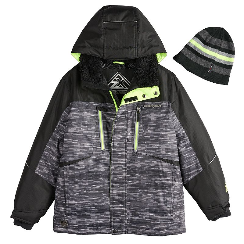 UPC 191152321973 product image for Boys 8-20 ZeroXposur Subzero Snowboard Jacket & Hat, Size: Large, Grey (Charcoal | upcitemdb.com