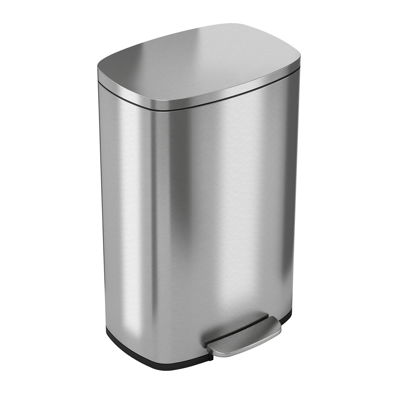 1.3 Gal. Slim Trash Can, Stainless Steel Step On Bathroom and Office  Garbage Can in Brilliant Silver Finish