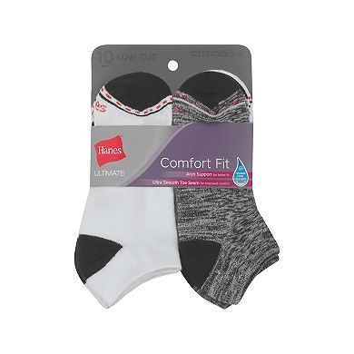 Women's Hanes 10-Pack Ultimate Comfort Fit Low Cut Athletic Socks