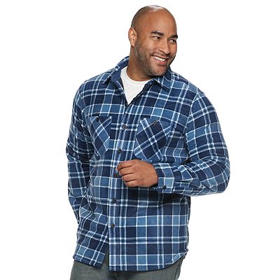 Big Tall Anchorage Expedition Plaid Sherpa Lined Fleece Shirt Jacket