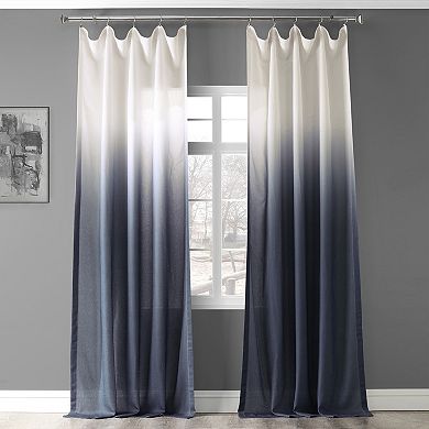 EFF Ombre Faux Linen Semi Sheer Curtain