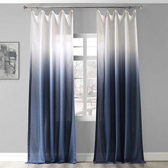 EFF Ombre Faux Linen Semi Sheer Curtain