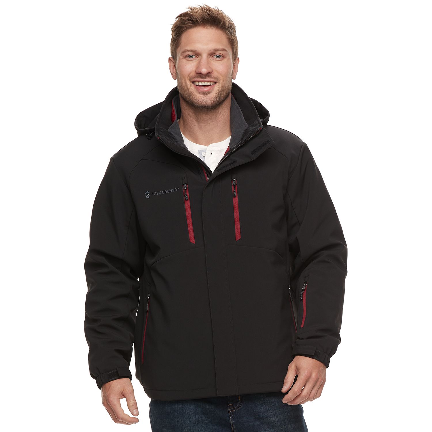 free country woven hooded water resistant heavyweight puffer jacket