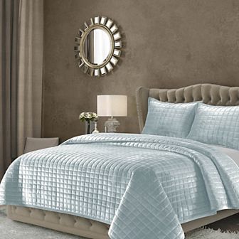 Tribeca Living Florence Velvet Oversized Solid Quilt Set