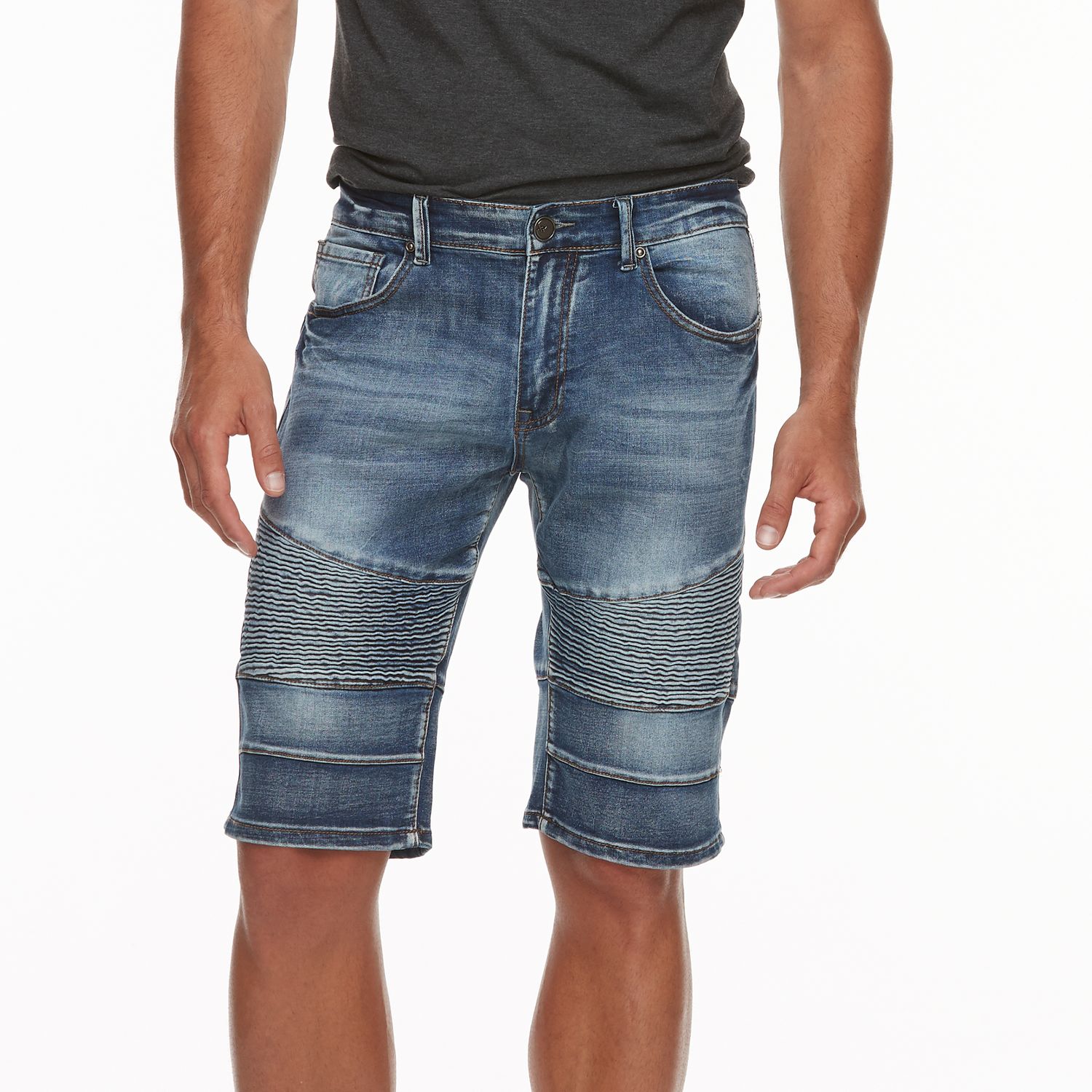 mens faded jean shorts