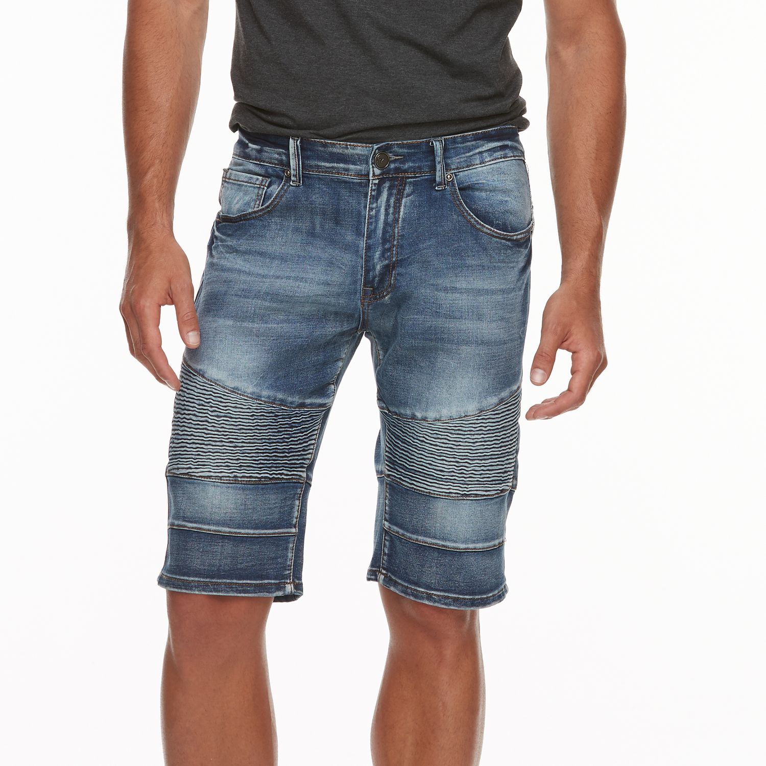 skinny stretch denim shorts mens