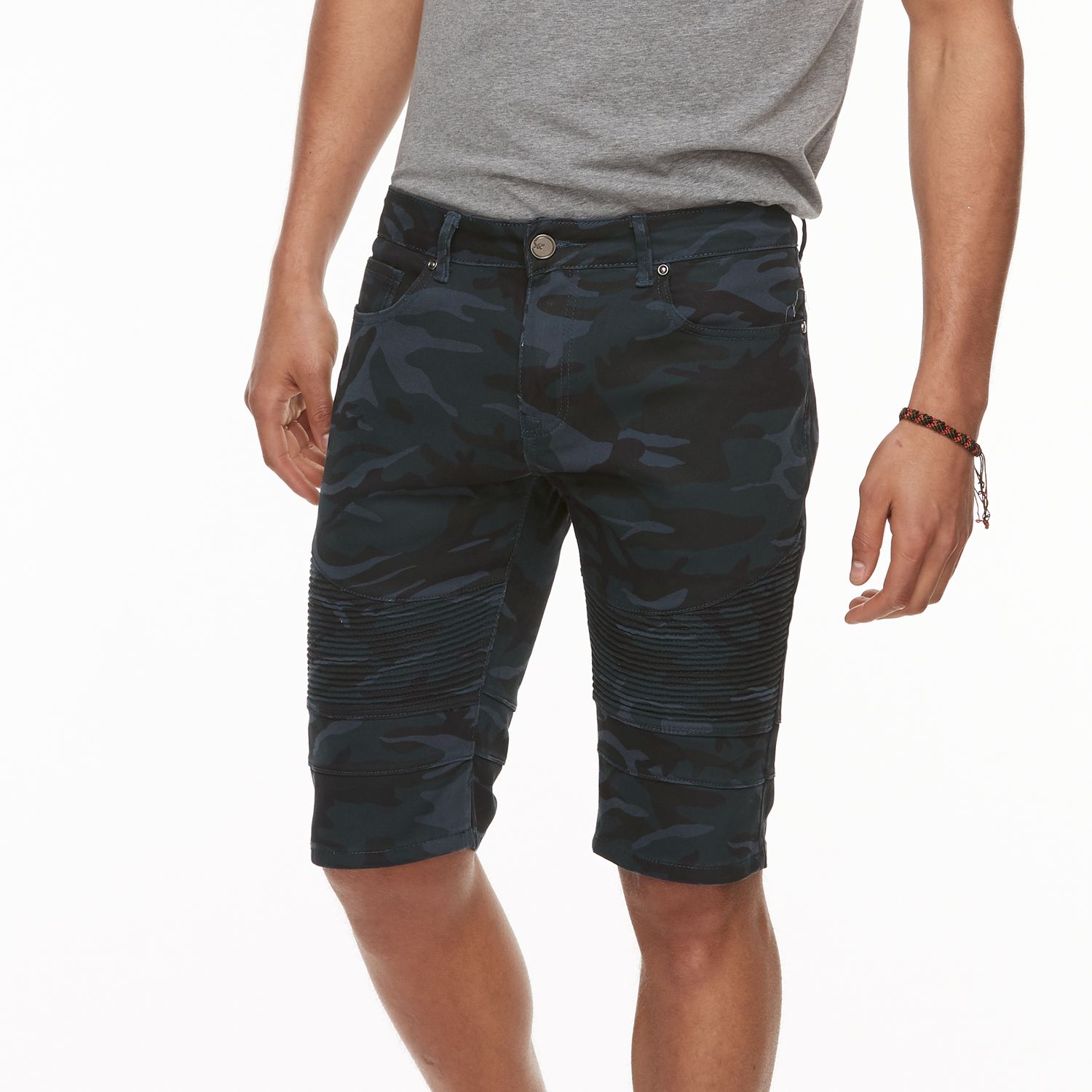 mens slim denim shorts