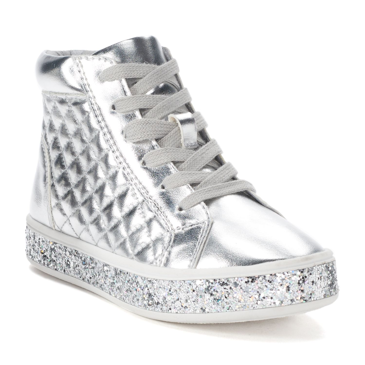 girls silver high tops