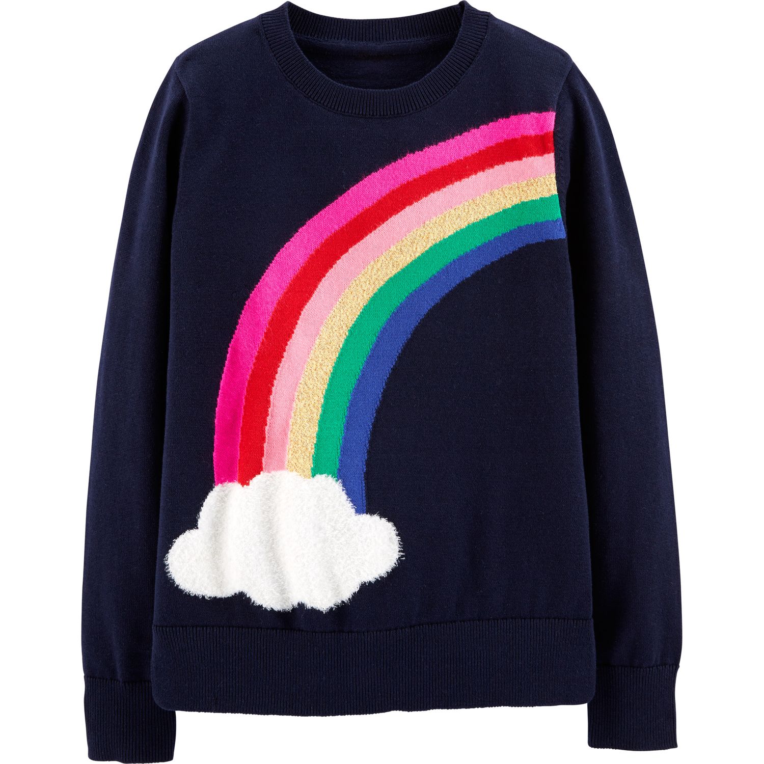 rainbow fuzzy sweater