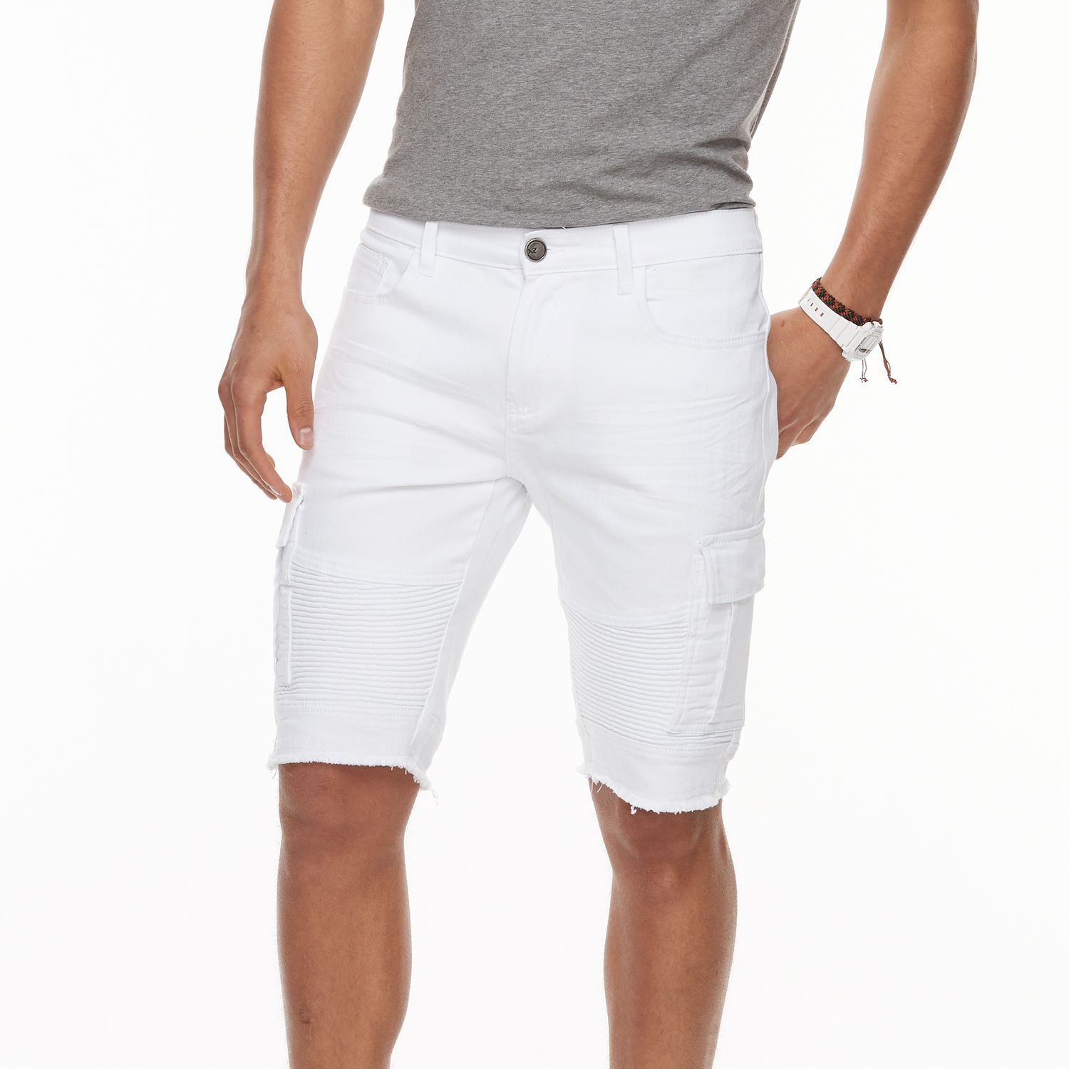 slim cargo shorts mens