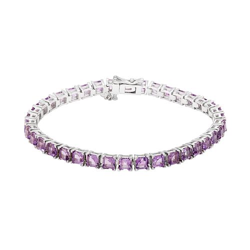 Sterling Silver Amethyst Tennis Bracelet