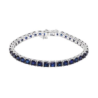 The Regal Collection Sterling Silver Lab-Created Sapphire Tennis Bracelet