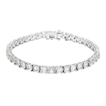 The Regal Collection Sterling Silver Lab-Created White Sapphire Tennis Bracelet